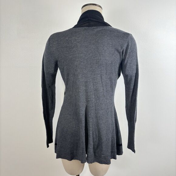 Fate Womens XS Black Upson Stitchfix Draped Open Front Cardigan Light Sweater - Picture 3 of 8